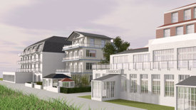 städtebauliche Visualisierung Niendorf/Ostsee: Einfügung der Rekonstruktion einer Strand-Villa